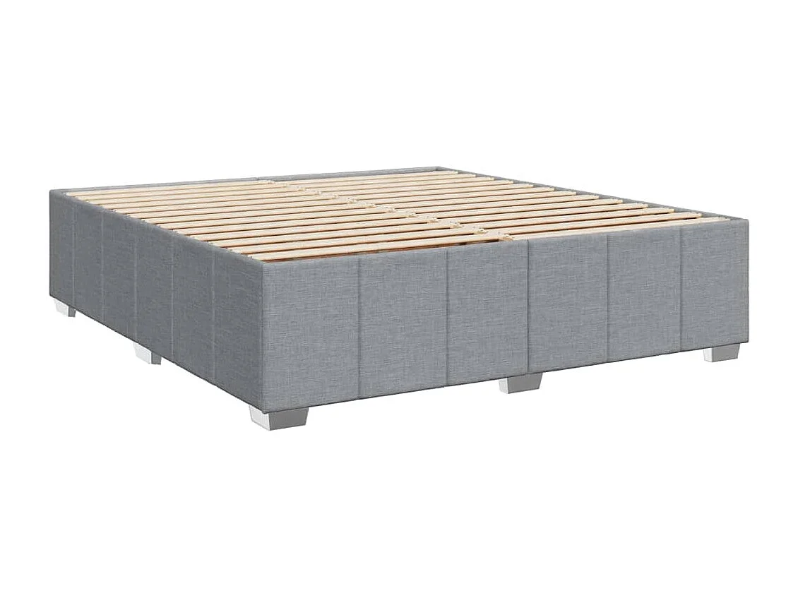 Cama box spring con colchón tela gris claro 180x200 cm