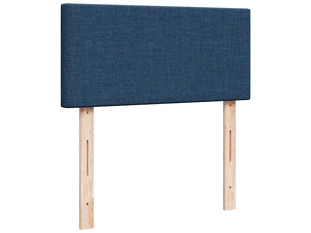 Struttura Letto Pouf con Materasso Blu 90x190 cm in Tessuto