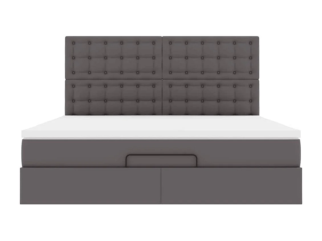 Ottoman bed met matras 160x200cm kunstleer grijs