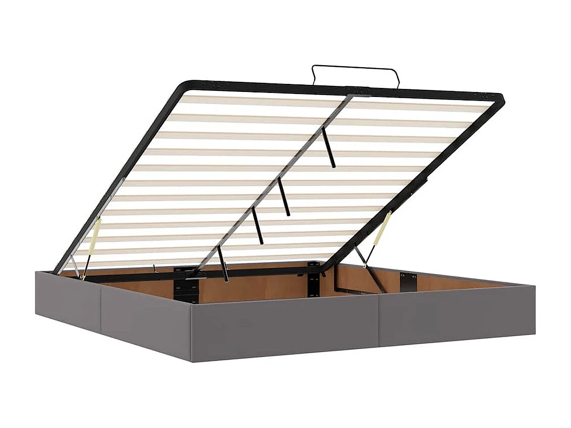 Ottoman bed met matras 160x200cm kunstleer grijs