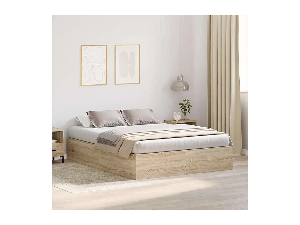 Cadre de lit Chêne sonoma 140 x 200 cm Bois d'ingénierie