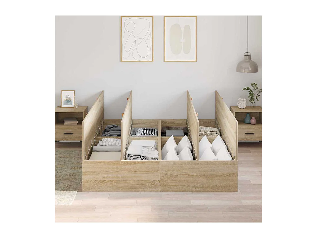 Cadre de lit Chêne sonoma 140 x 200 cm Bois d'ingénierie