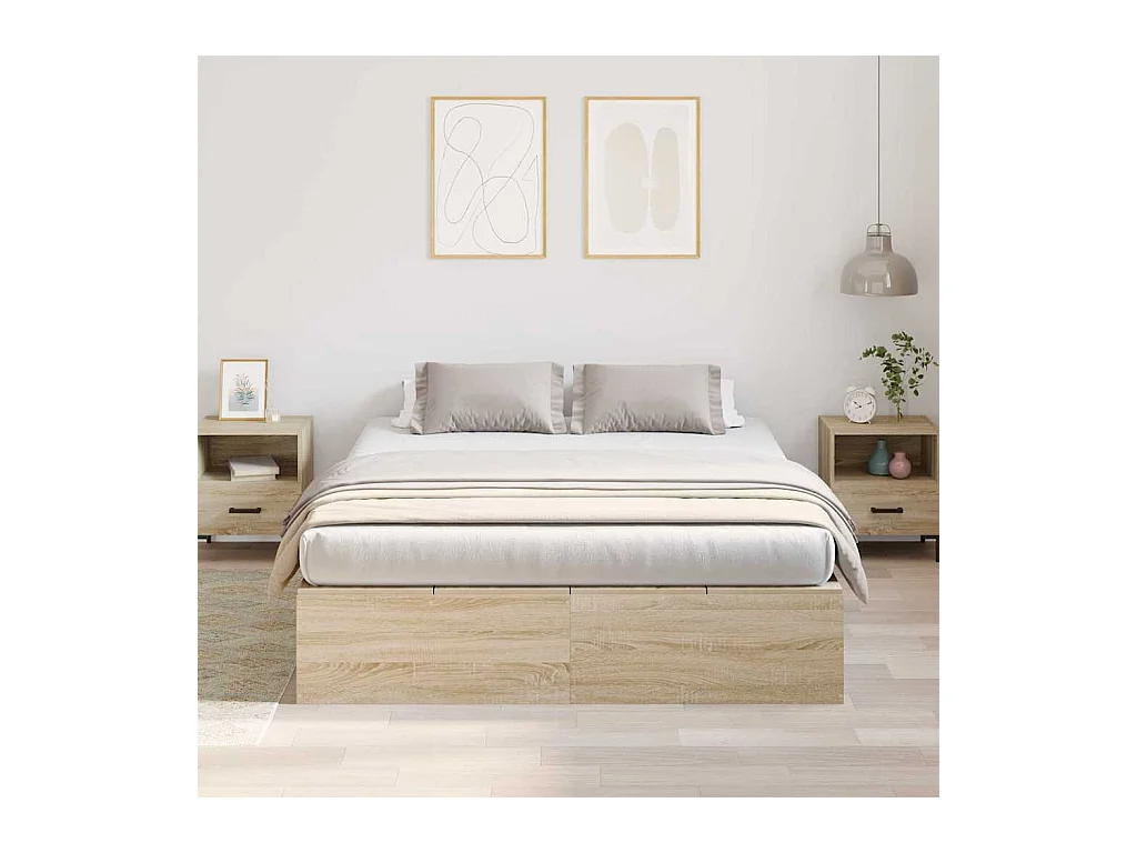Cadre de lit Chêne sonoma 140 x 200 cm Bois d'ingénierie