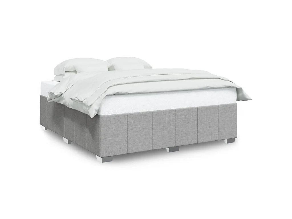 Cama sin colchón tela gris claro 180x200 cm
