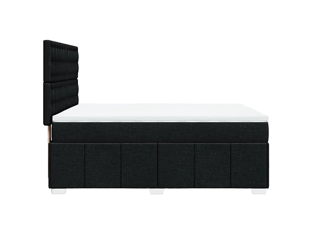 Cama box spring con colchón tela negro 140x200 cm
