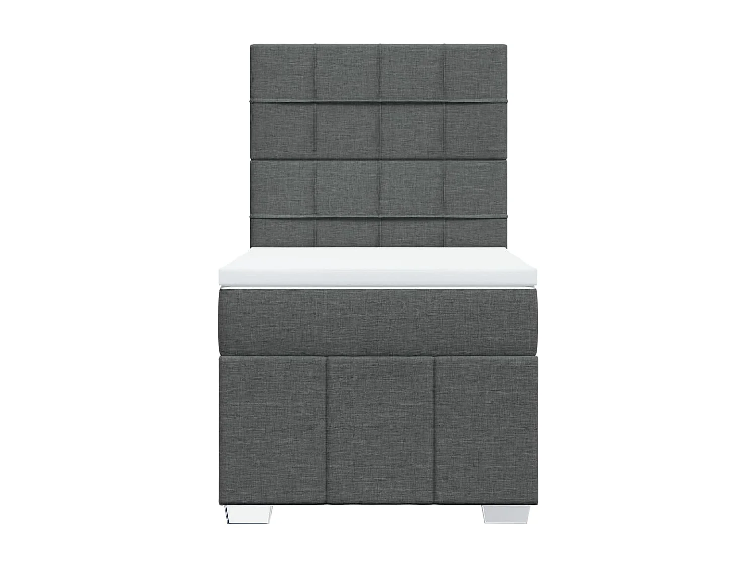 Cama com molas/colchão 100x200 cm tecido cinza-escuro