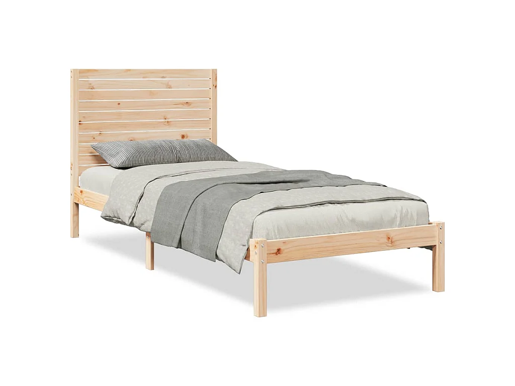 Cadre de lit extra long sans matelas 90x220 cm bois massif