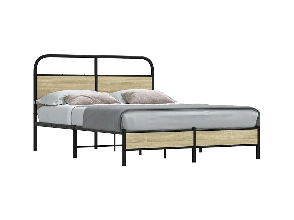 Estrutura cama s/ colchão derivados de madeira carvalho sonoma