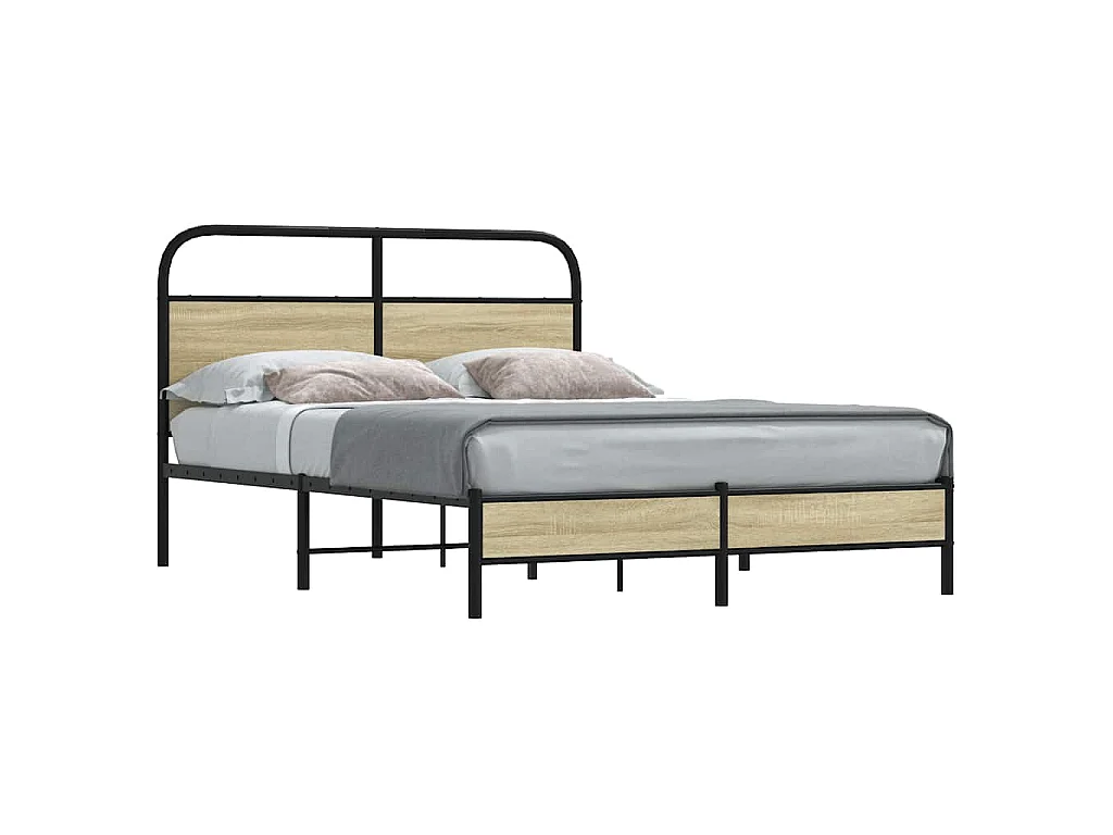 Cadre de lit sans matelas 140x190 cm chêne sonoma