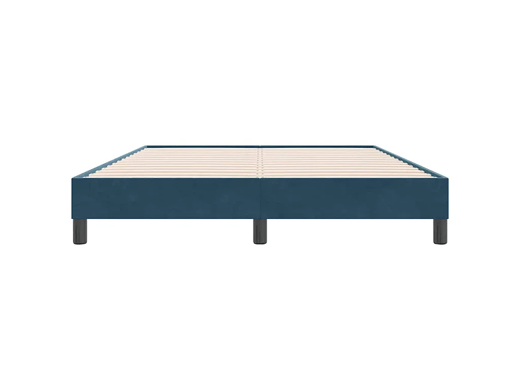 Cadre de lit sans matelas bleu foncé 140x220 cm velours