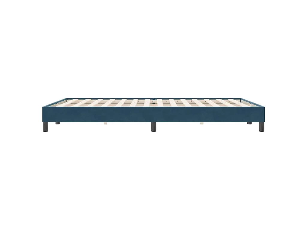 Cadre de lit sans matelas bleu foncé 140x220 cm velours