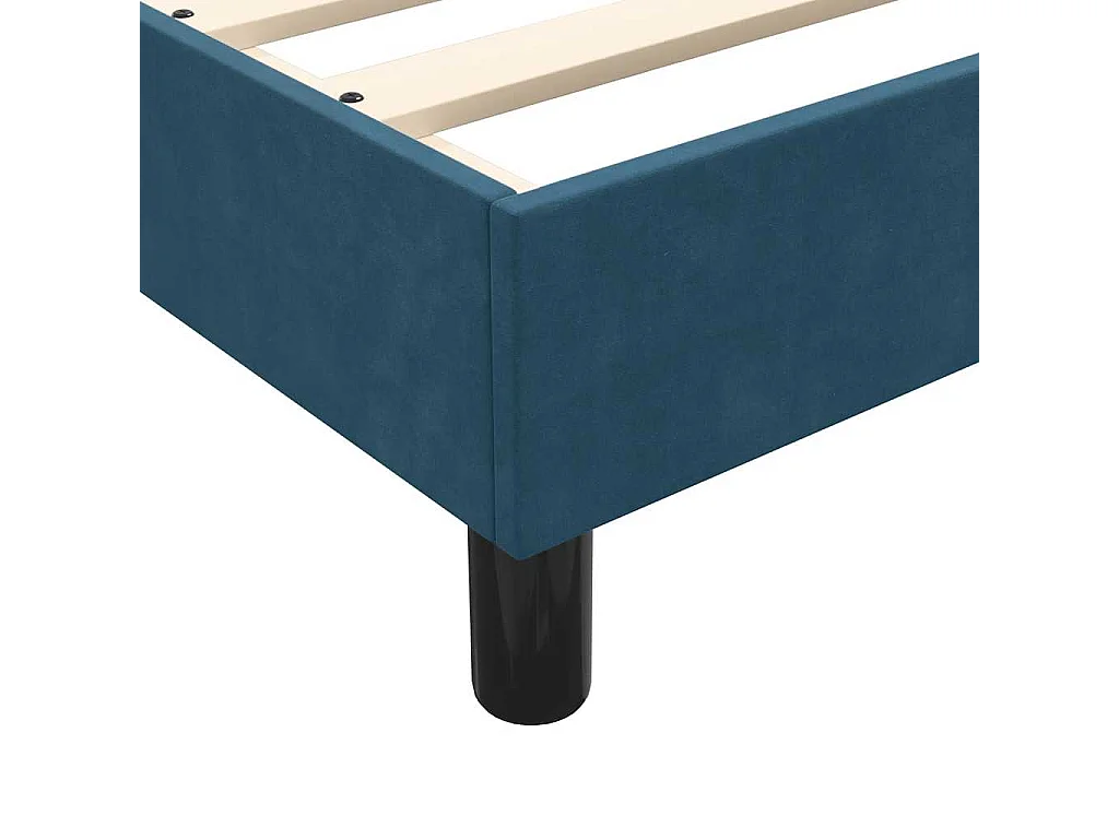 Cadre de lit sans matelas bleu foncé 140x220 cm velours