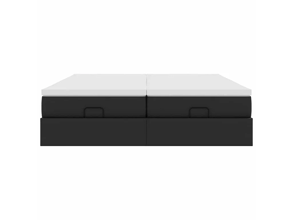 Cadre de lit ottoman avec matelas noir 180x200 cm similicuir