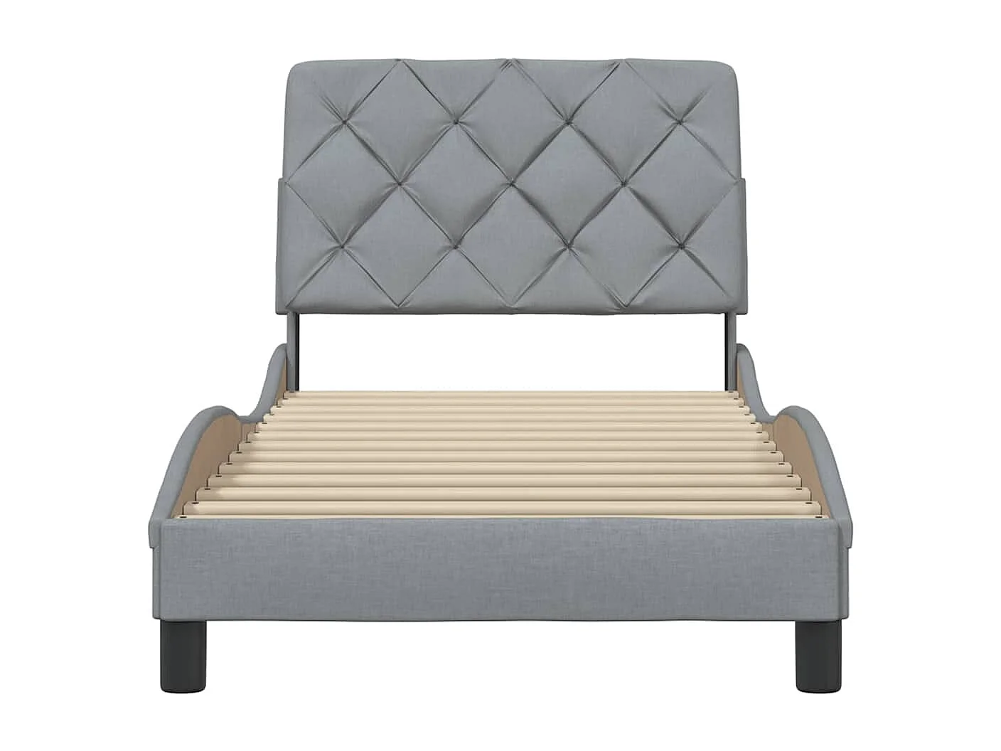 Giroletto senza Materasso Grigio Chiaro 90x190 cm Tessuto