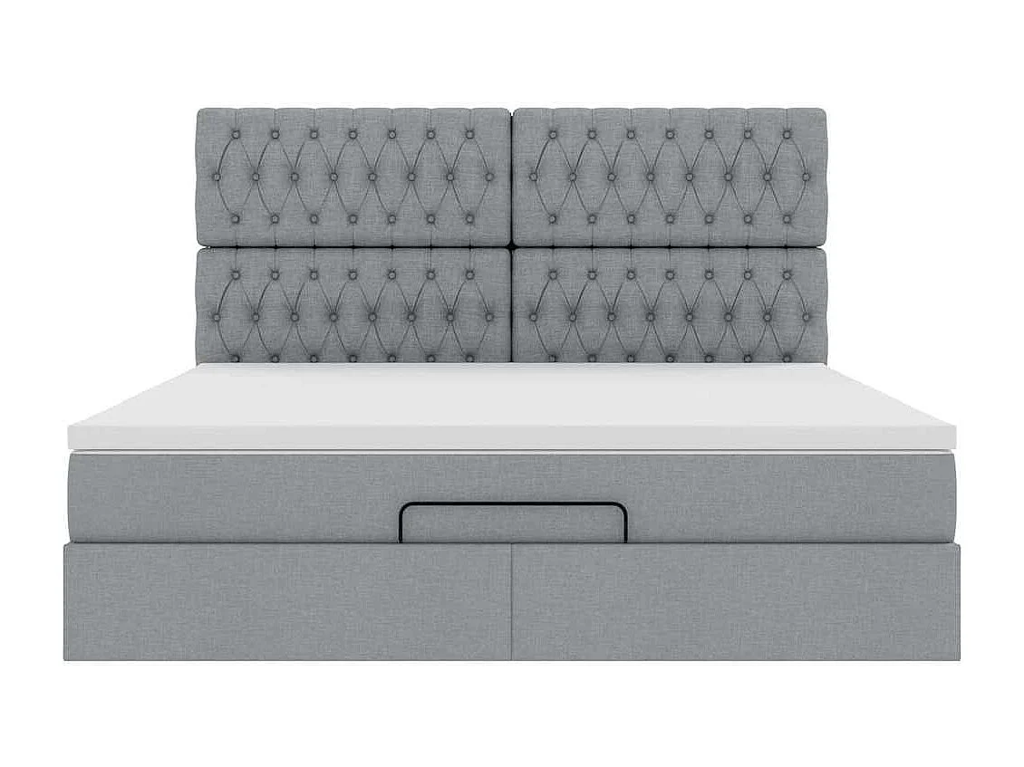 Struttura Letto Pouf con Materasso 160x200 cm in Tessuto