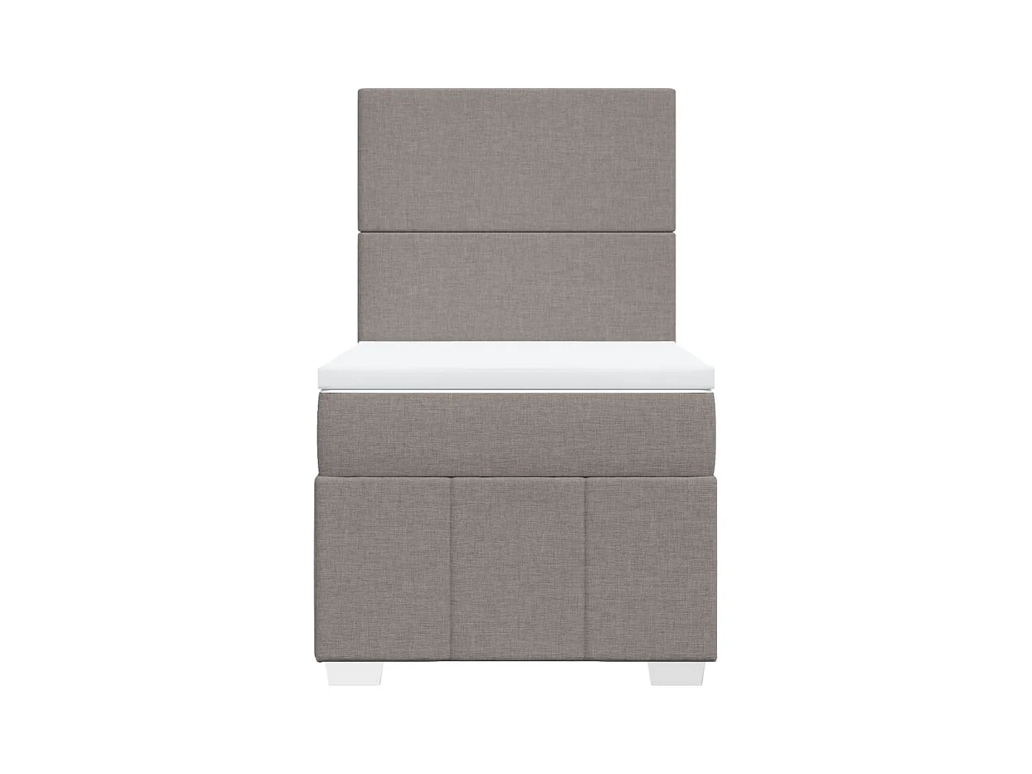 Cama com molas/colchão 100x200 cm tecido cinza-acastanhado