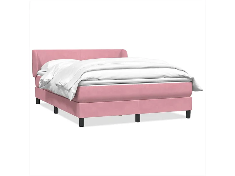 Boxspring met matras fluweel roze 140x210 cm