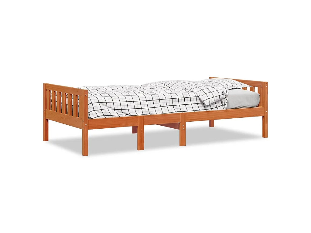 Kinderbett ohne Matratze Wachsbraun 90x190 cm Massivholz Kiefer
