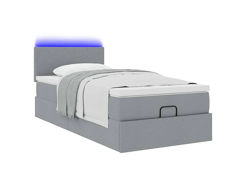 Struttura Letto Pouf con Materasso 90x190 cm in Tessuto