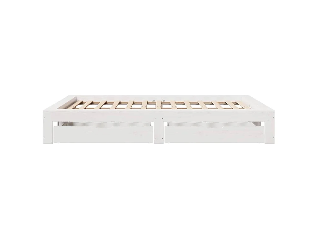 Cadre de lit sans matelas blanc 160x200 cm bois de pin massif