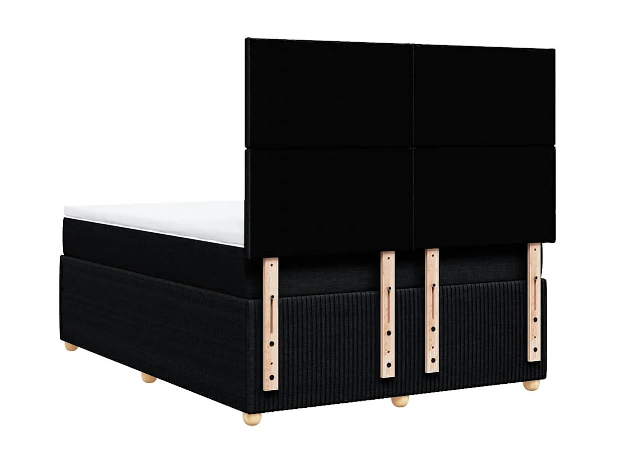 Boxspring met matras stof zwart 160x200 cm