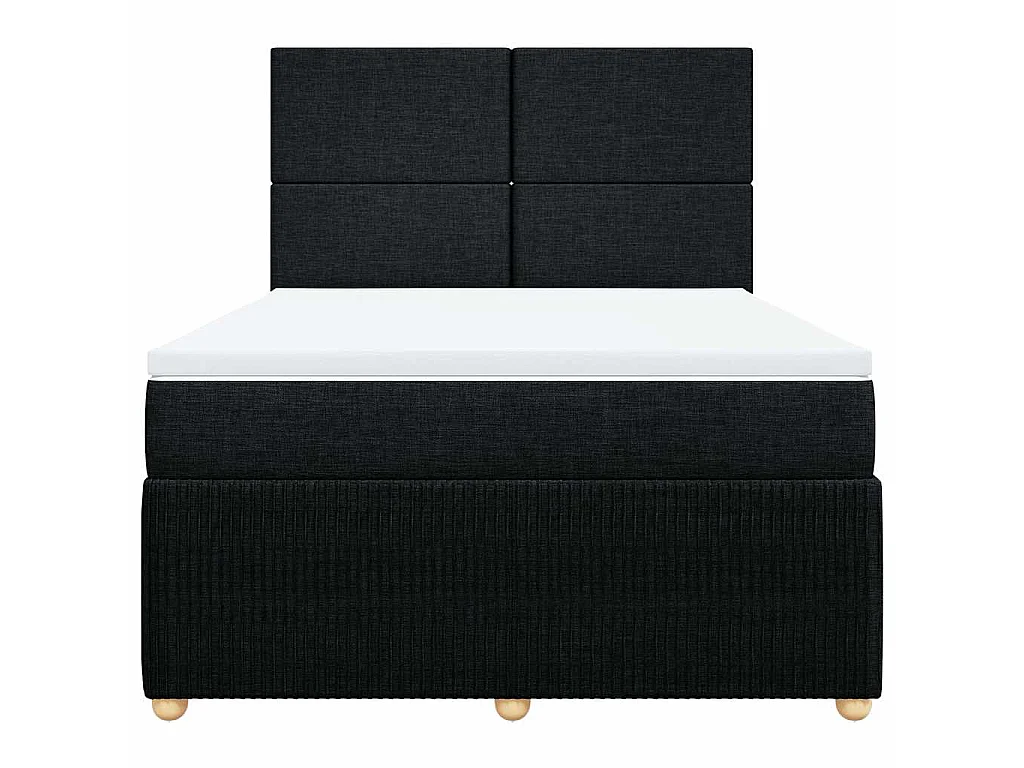 Giroletto a Molle con Materasso Nero 160x200 cm in Tessuto