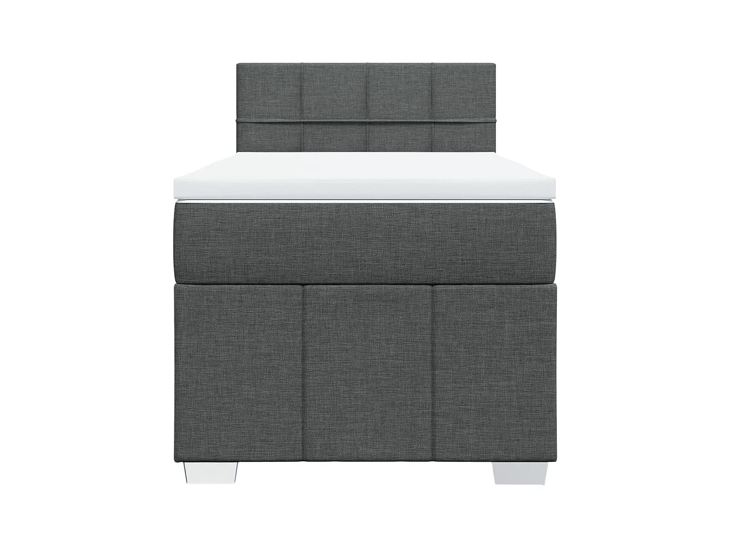 Sommier à lattes de lit et matelas Gris foncé 90x190 cm Tissu