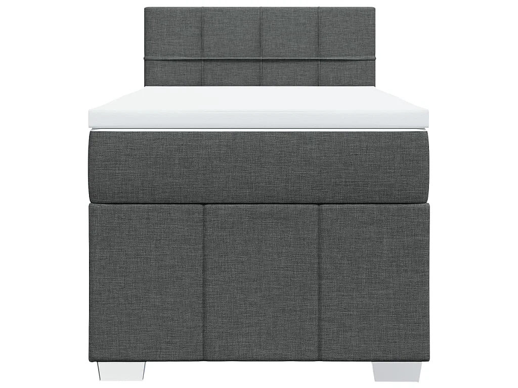 Cama com molas/colchão 90x190 cm tecido cinza-escuro