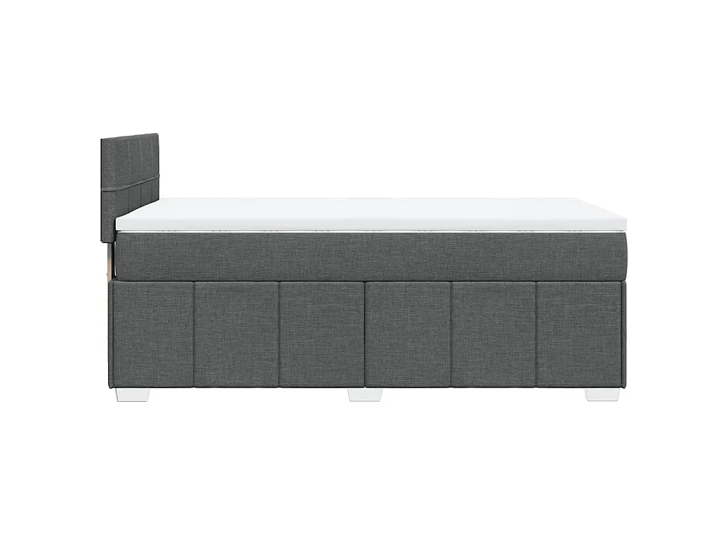Cama com molas/colchão 90x190 cm tecido cinza-escuro