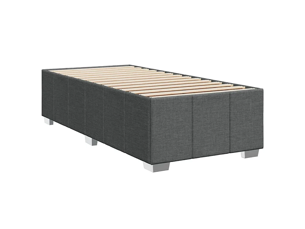 Cama com molas/colchão 90x190 cm tecido cinza-escuro
