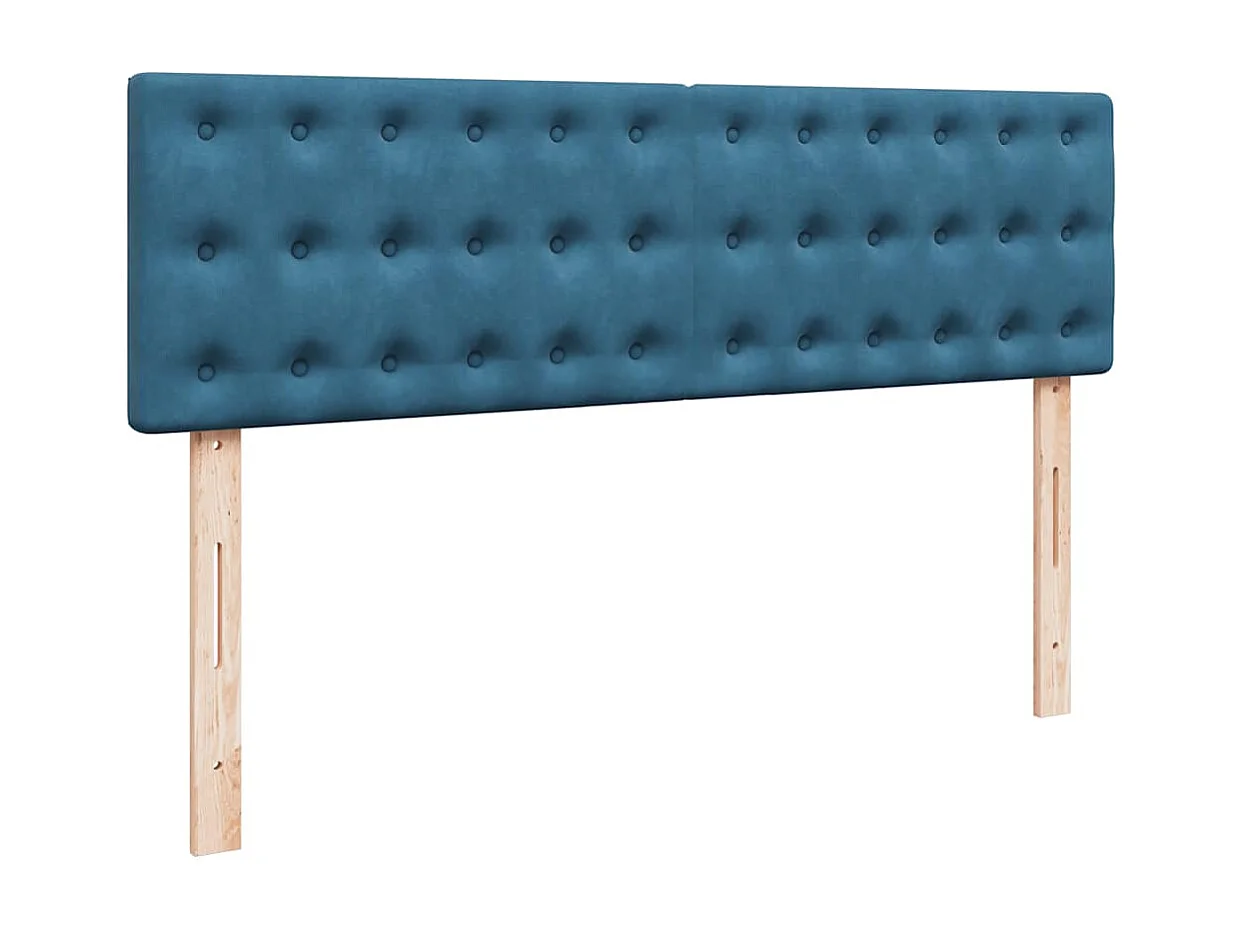 Ottoman bed met matras en LED's 160x200cm fluweel donkerblauw