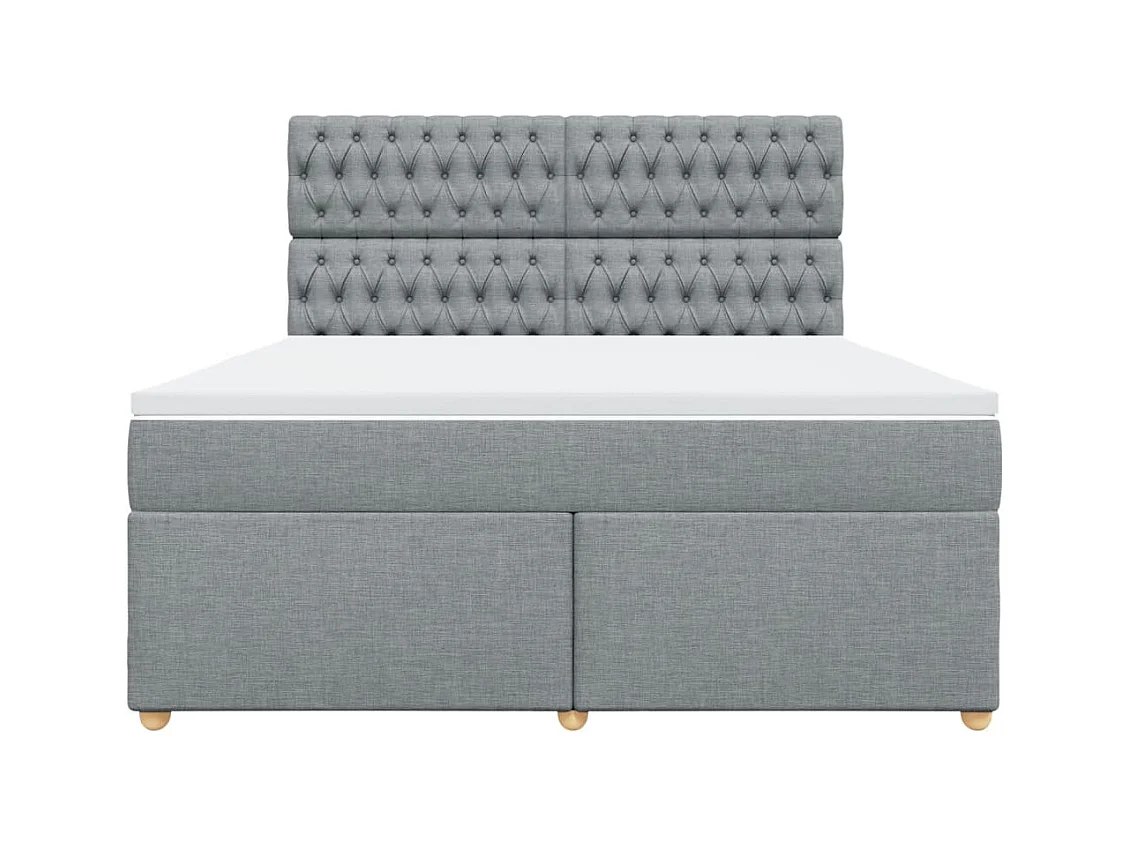 Sommier à lattes de lit avec matelas Gris clair 180x200cm Tissu