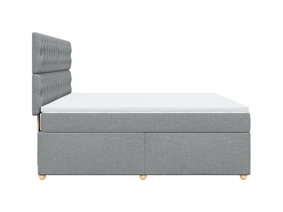 Sommier à lattes de lit avec matelas Gris clair 180x200cm Tissu