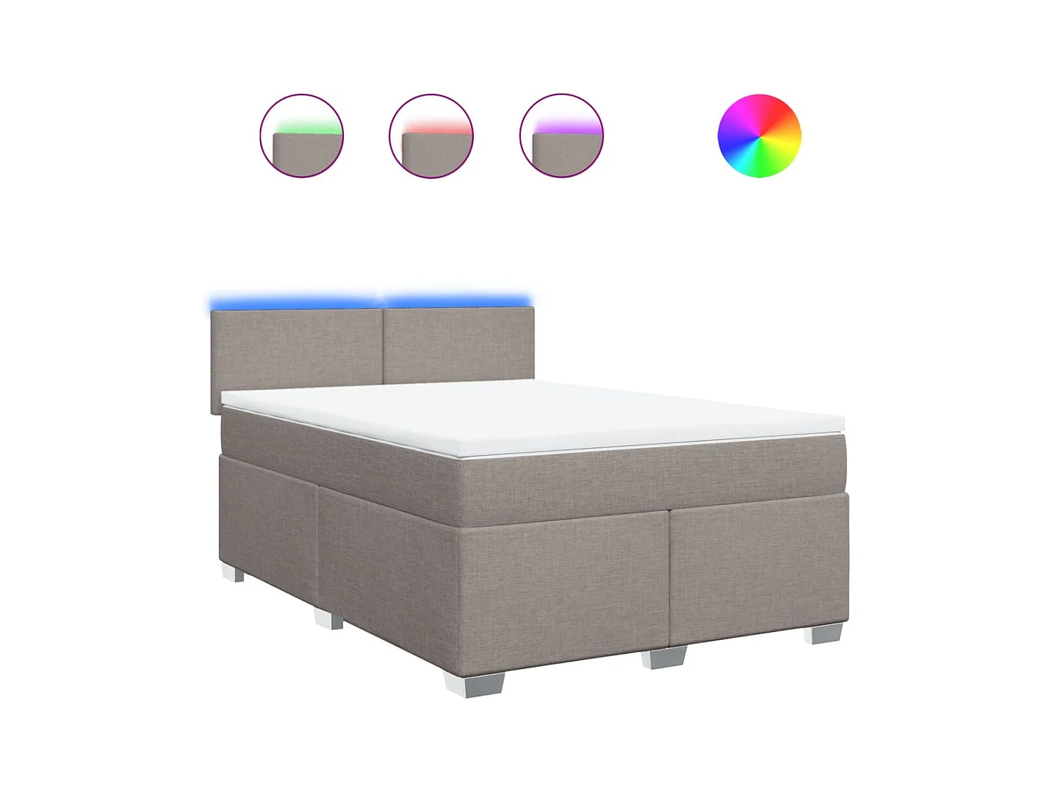 Boxspring met matras stof taupe 140x200 cm