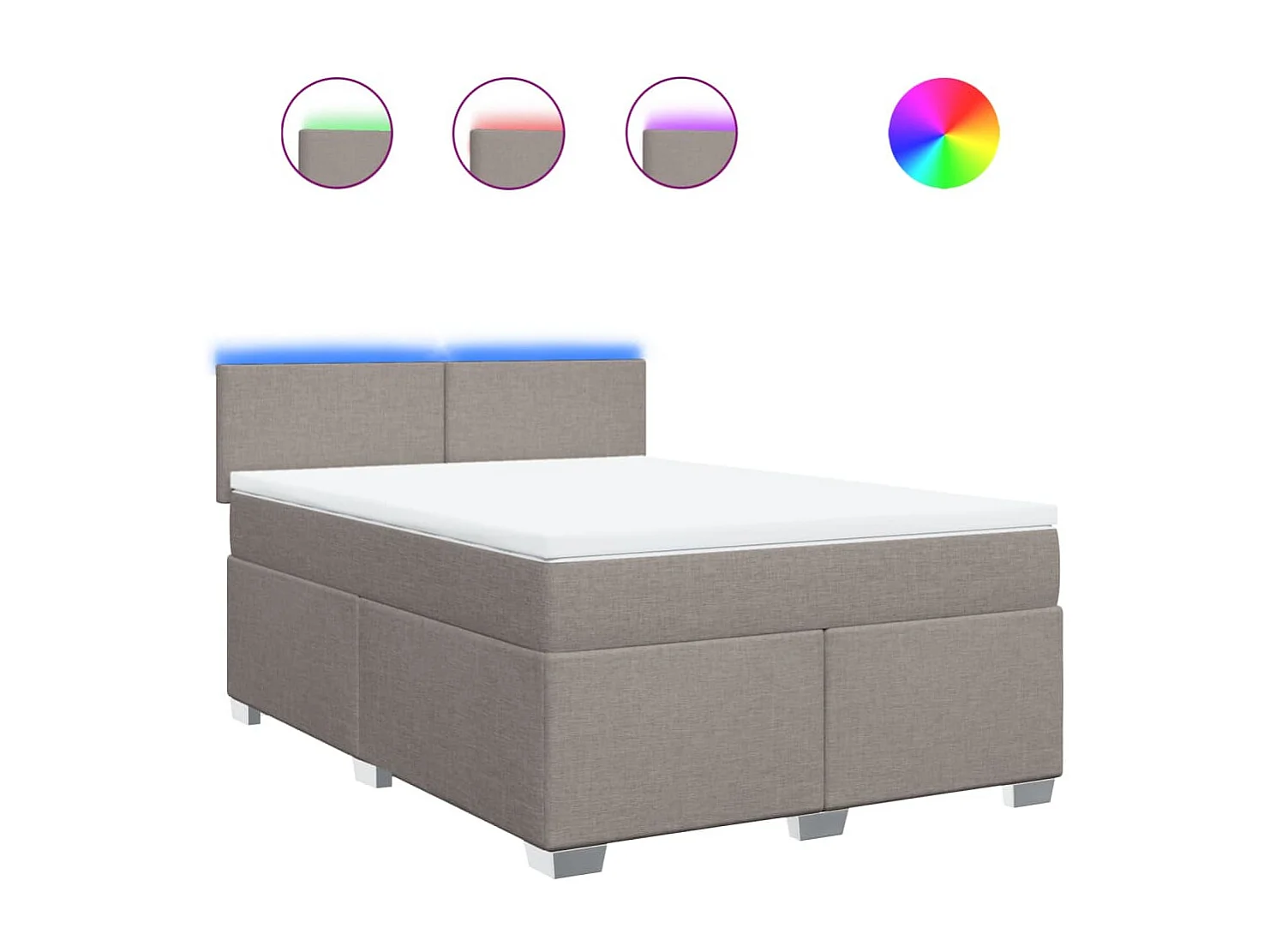 Boxspringbett mit Matratze Taupe 140x200 cm Stoff