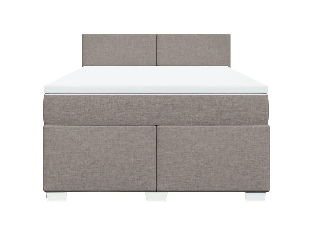 Boxspring met matras stof taupe 140x200 cm