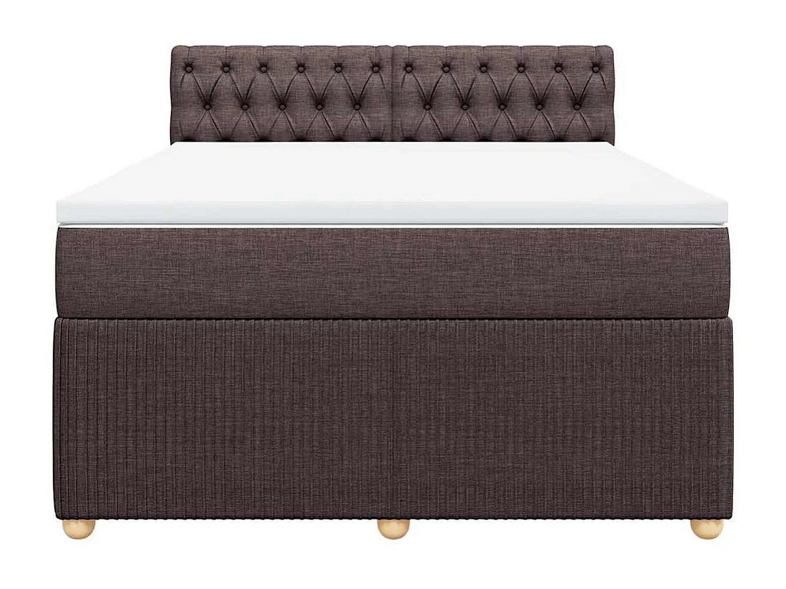 Cama com molas/colchão 140x190 cm tecido castanho-escuro