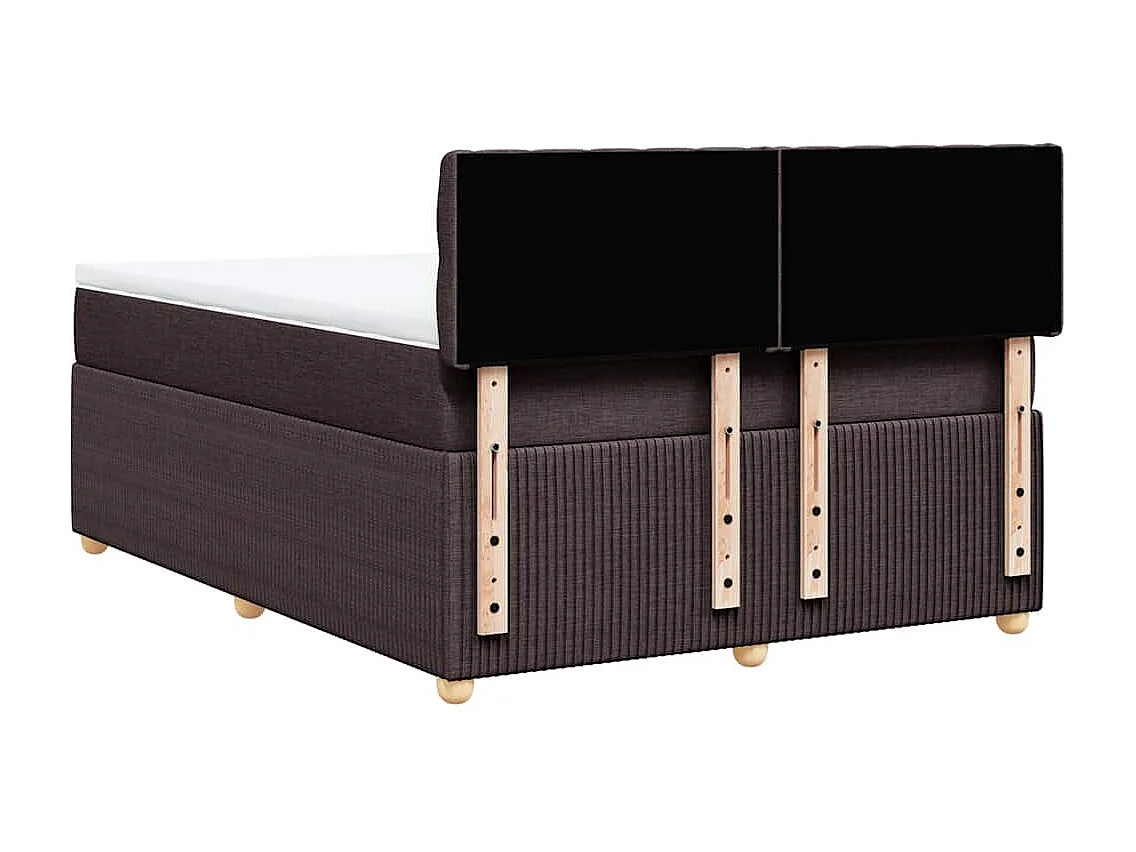 Cama com molas/colchão 140x190 cm tecido castanho-escuro