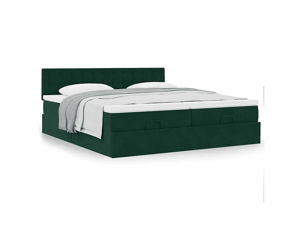 Struttura Letto Pouf con Materassi 180x200 cm Velluto