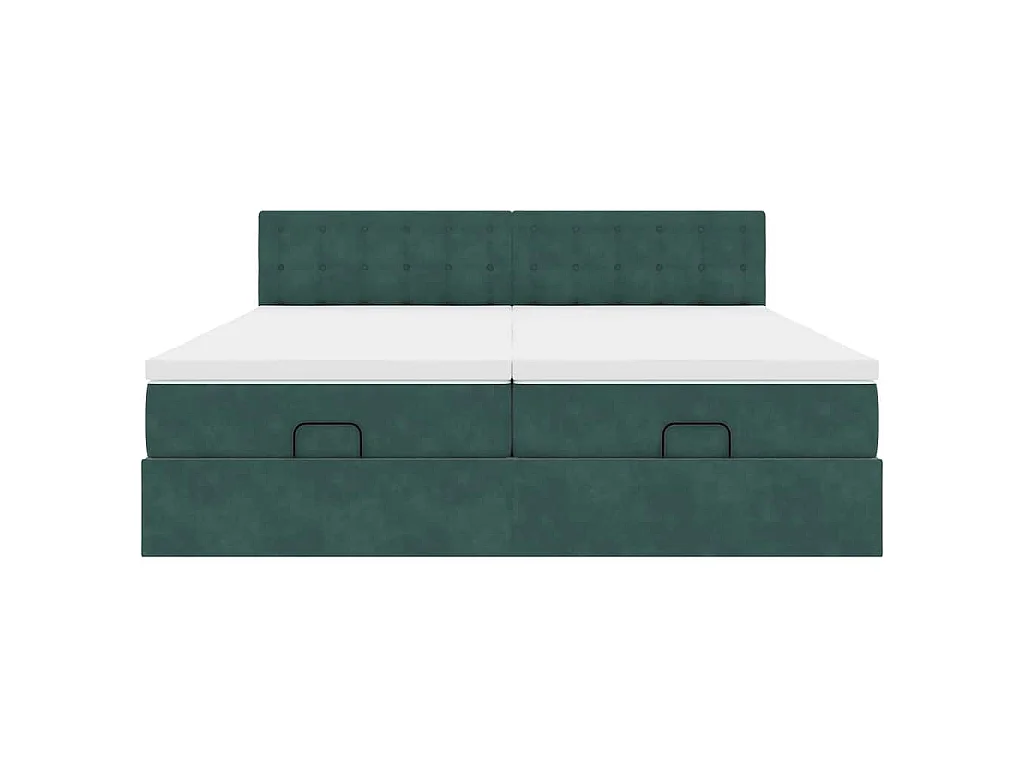 Struttura Letto Pouf con Materassi 180x200 cm Velluto