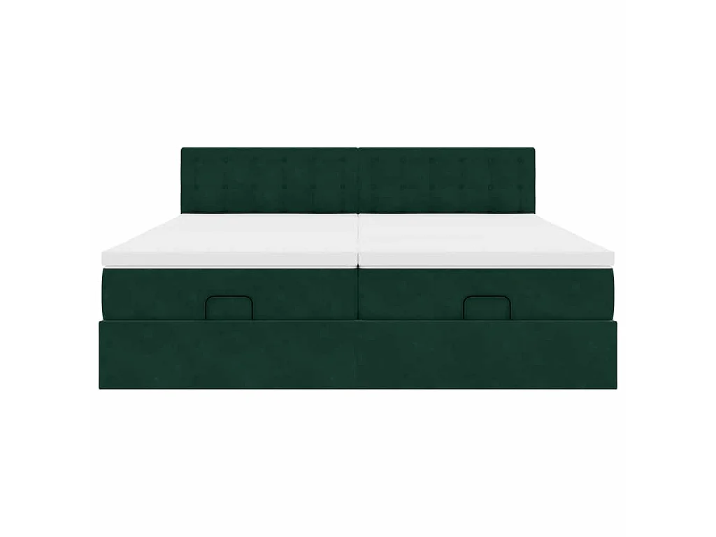 Ottoman bed met matrassen 180x200cm fluweel donkergroen
