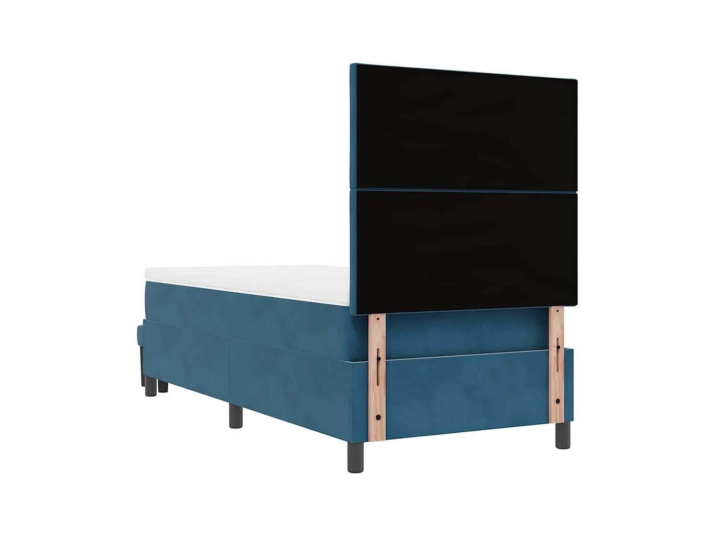 Lit à ressorts avec matelas Bleu foncé 90 x 200 cm Velours
