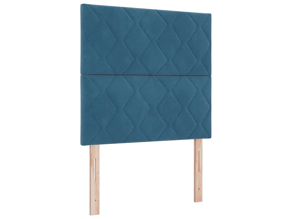 Boxspringbett mit Kopfteil Dunkelblau 200 x 90 cm Samt