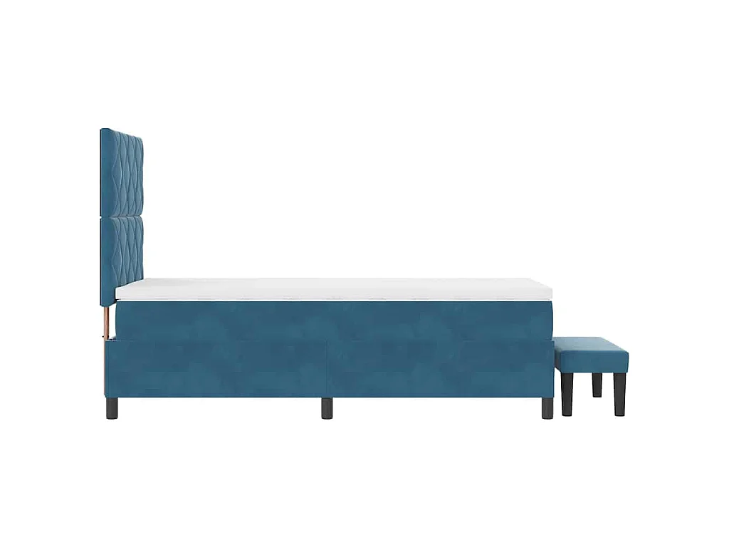 Boxspringbett mit Kopfteil Dunkelblau 200 x 90 cm Samt
