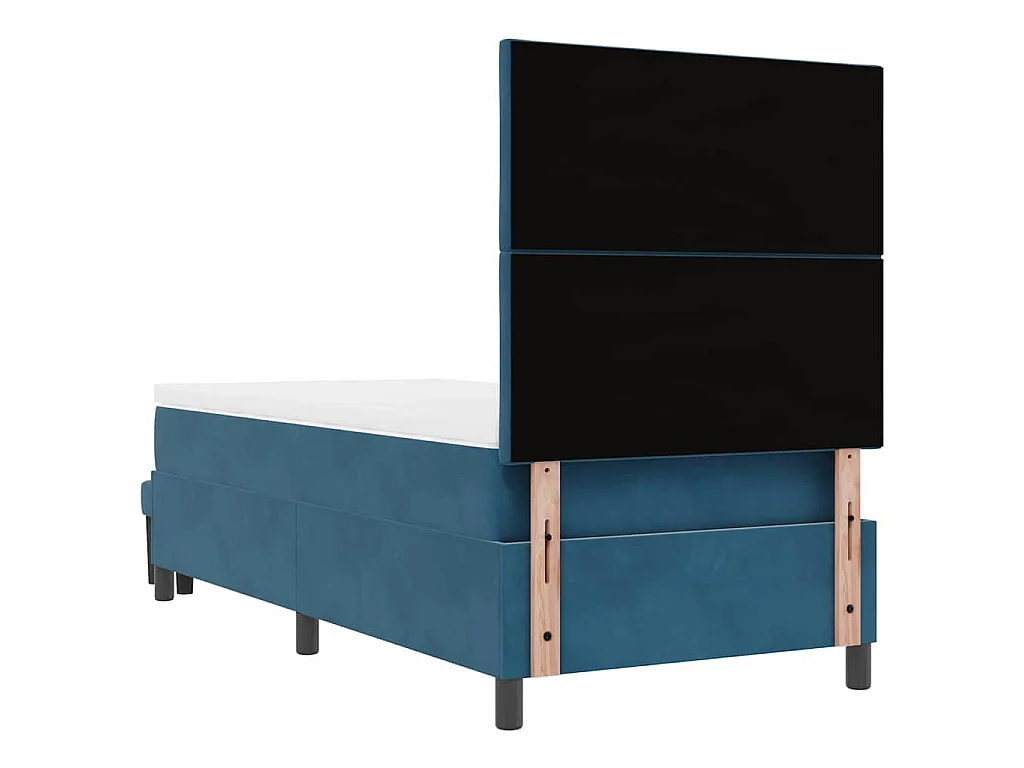 Boxspringbett mit Kopfteil Dunkelblau 200 x 90 cm Samt