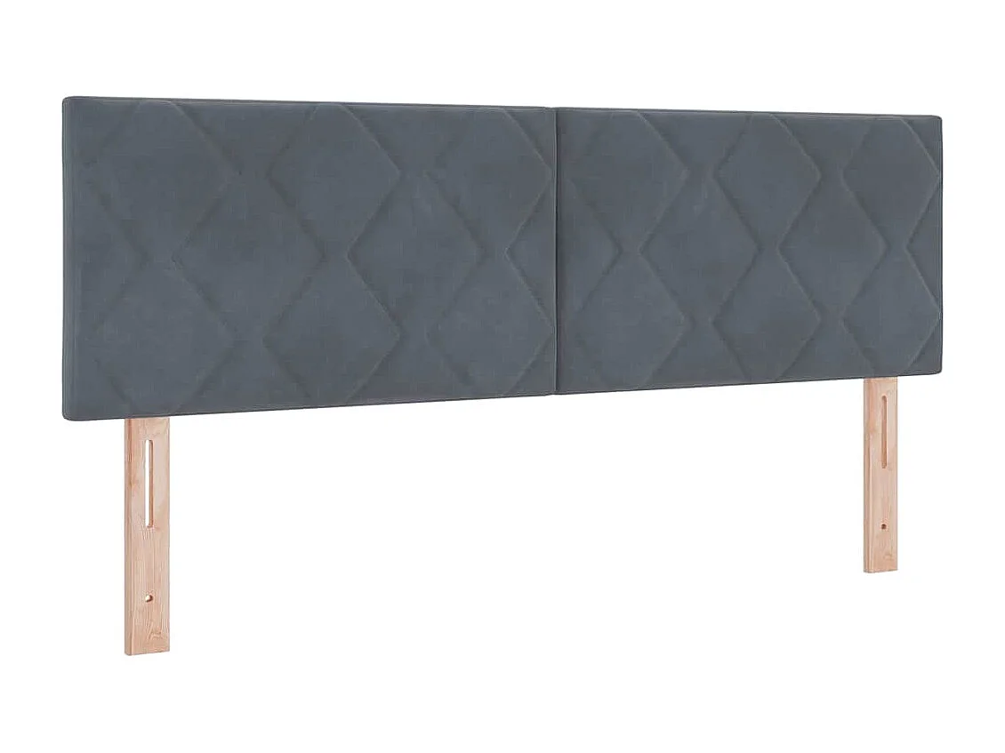 Cama Box Spring LED Cinza Escuro 140 x 190 cm Veludo