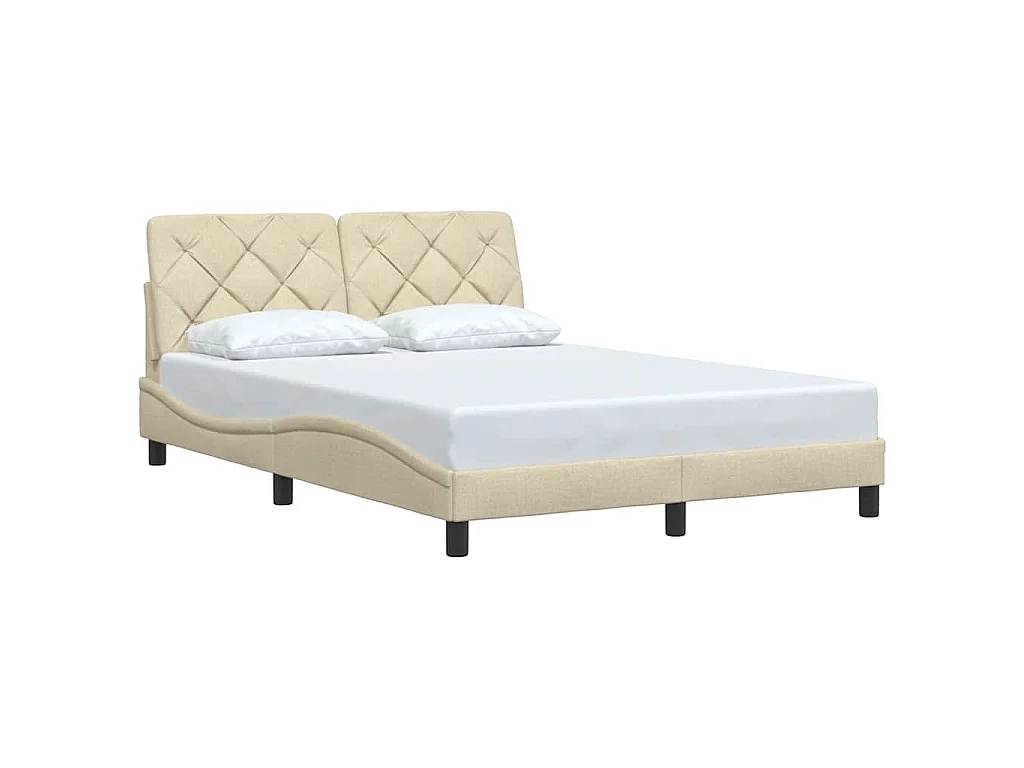 Bedframe zonder matras stof crèmekleurig 140x200 cm