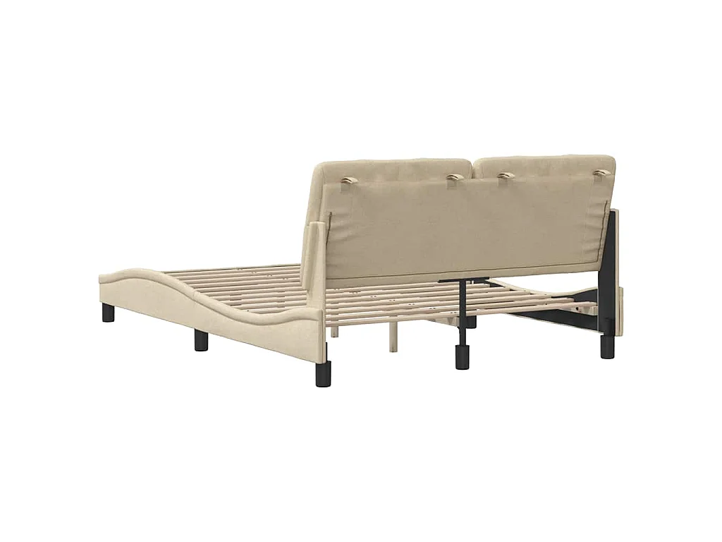 Bedframe zonder matras stof crèmekleurig 140x200 cm
