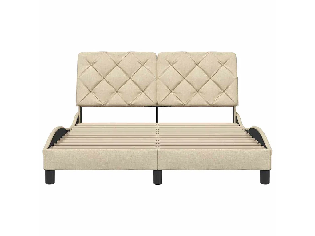 Bedframe zonder matras stof crèmekleurig 140x200 cm