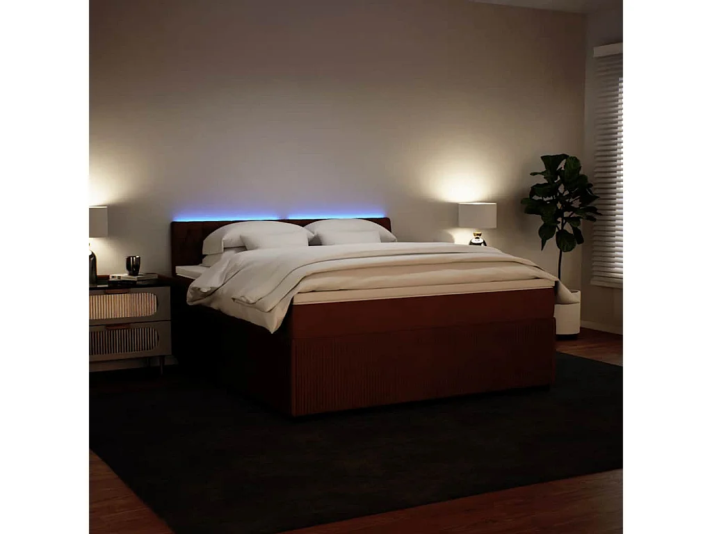 Boxspring met matras fluweel roze 180x200 cm